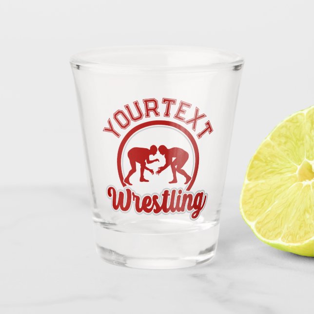 Vaso De Chupito Jugador de equipo de campeón de manzana de lucha c (Anverso)