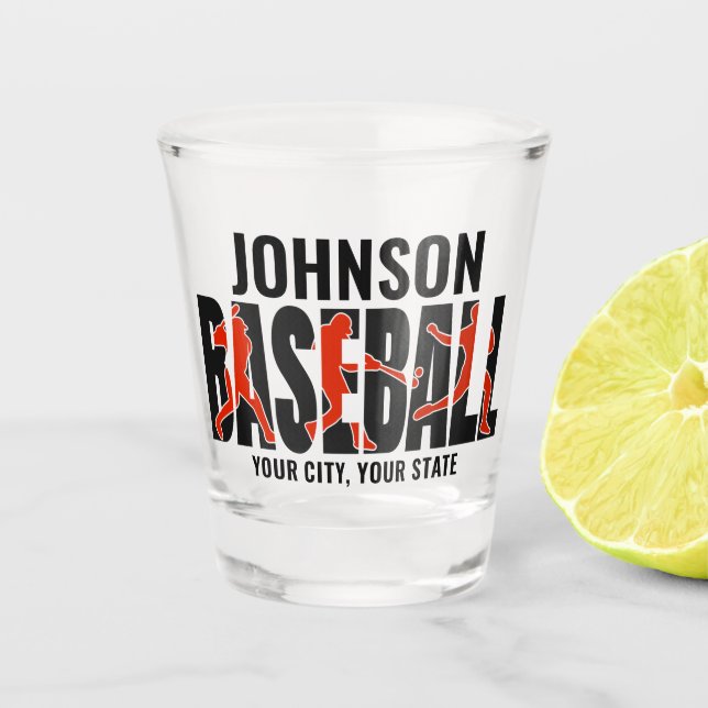 Vaso De Chupito Jugador de Juego de Béisbol ADD NAME