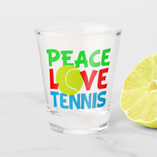 Vaso De Chupito Jugador de tenis de Peace Love