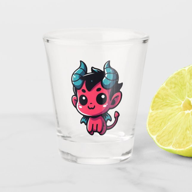 Vaso De Chupito Jugador diablo rojo - Personalizado, personaje, ro (Anverso)