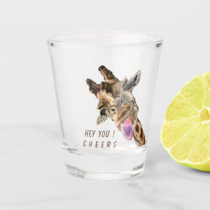 Vaso De Chupito Jugadora Giraffe Graciosa Vidrio De Tiro Saluda Su
