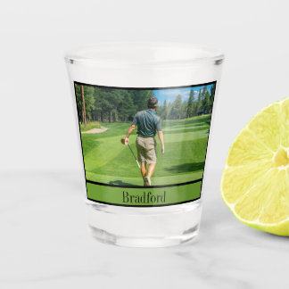 Vaso De Chupito Jugadores de Golfer Fotografía y nombre abuelo, et