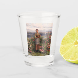 Vaso De Chupito Julia reuniendo Rosas (hermosa Chica y flores)