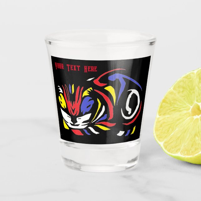 Vaso De Chupito Julie de Graag Woodcut cat (Anverso)