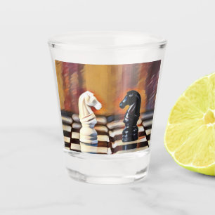 Vaso De Chupito Junta de ajedrez de los caballeros de ajedrez