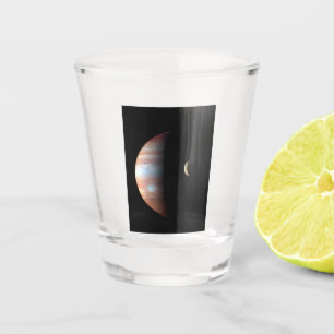 Vaso De Chupito Júpiter Planeta Gigante Gaseoso y Io Luna Galilean