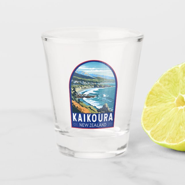 Vaso De Chupito Kaikoura Nueva Zelanda Vintage (Anverso)