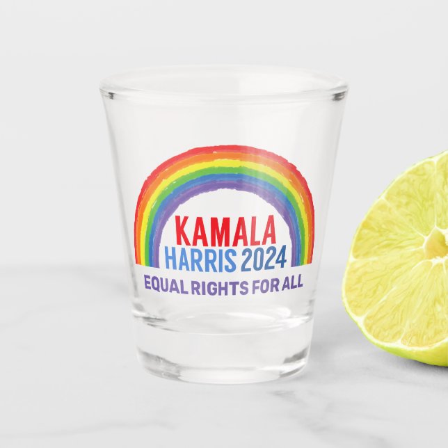 Vaso De Chupito Kamala Harris 2024 Derechos LGBTQ arcoiris (Anverso)
