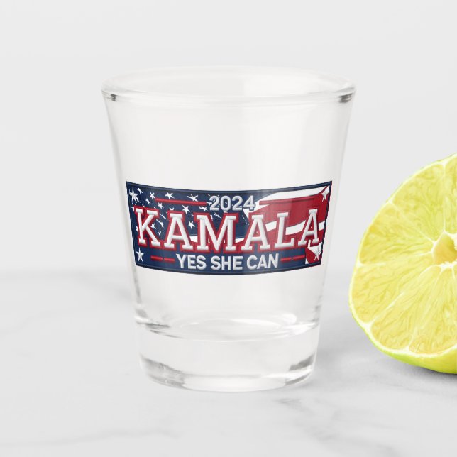 Vaso De Chupito KAMALA "SÍ PUEDE" Vidrio de disparo (Anverso)