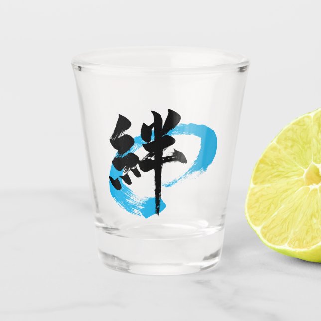 Vaso De Chupito Kanji Kizuna/Bond Japanese Calligraphy (Anverso)