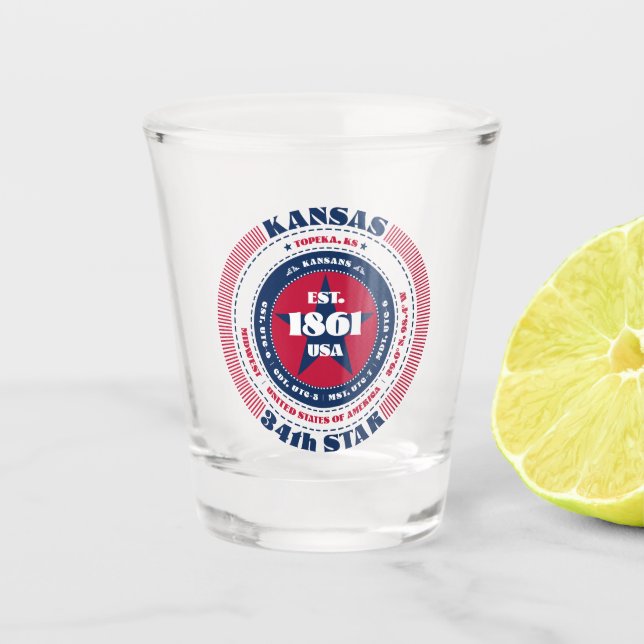 Vaso De Chupito Kansas 34th Star Patriotic Shot glass (Anverso)