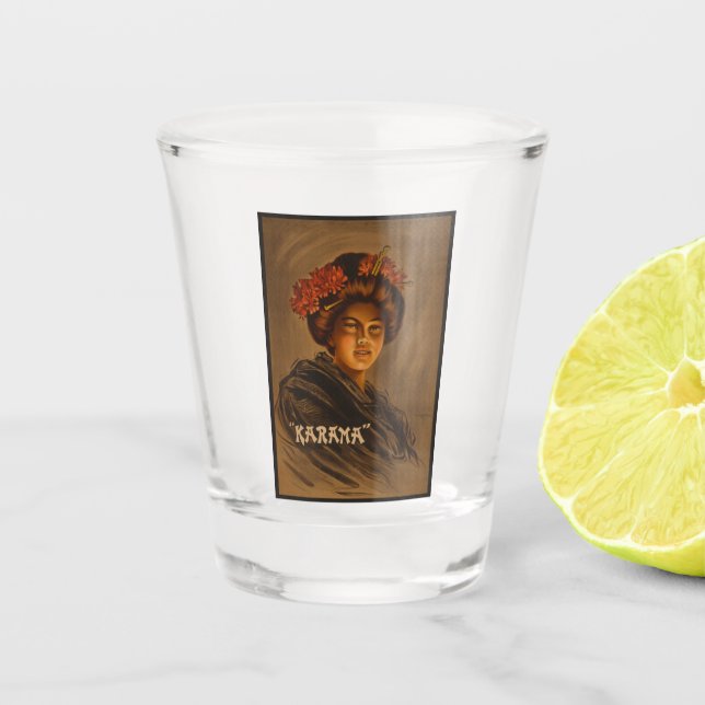 Vaso De Chupito Karama: Romance Japonés Actriz Geisha (Anverso)