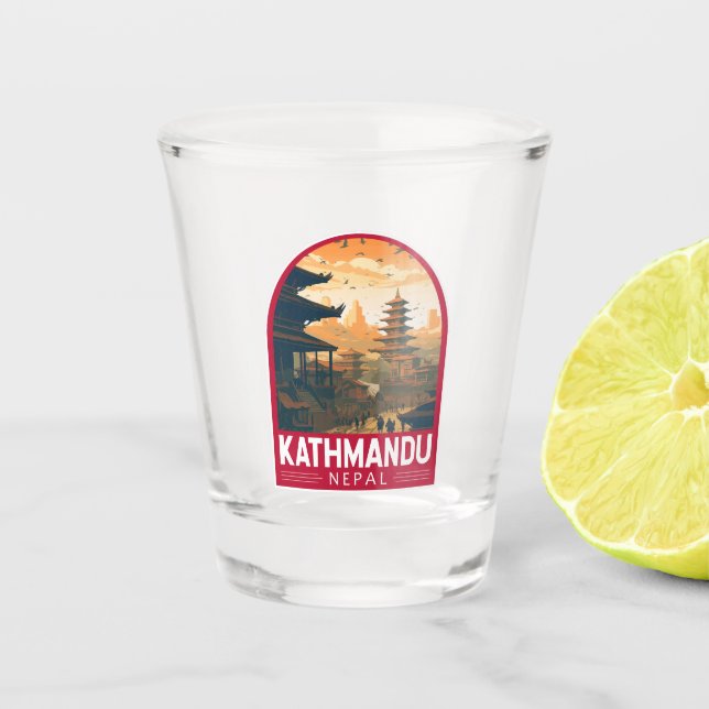 Vaso De Chupito Katmandú Nepal Viajes de arte (Anverso)