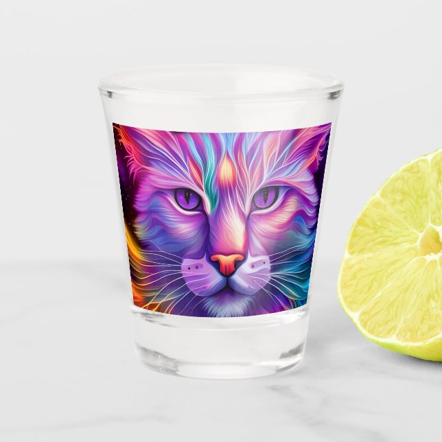 Vaso De Chupito Katze in Neonfarben (Anverso)