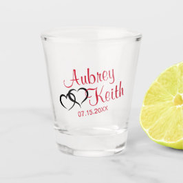 Vaso De Chupito Keepsake Shot Glass con el nombre de la novia y de