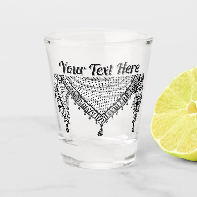 Vaso De Chupito Keffiyeh palestino Scarf tejido tradicional (Anverso)