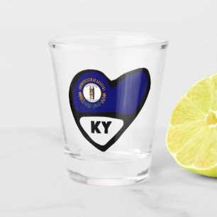 Vaso De Chupito Kentucky, Bandera Estatal De KY En Cristal De Cora