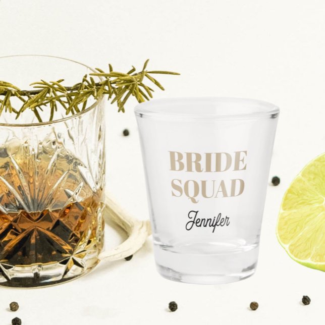 Vaso De Chupito Khaki Wedding Bride Squad Personalized (In Situ)