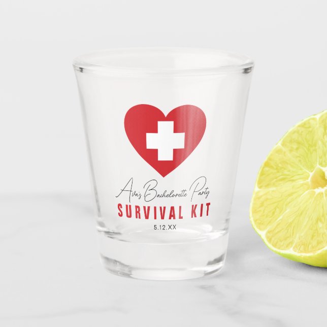 Vaso De Chupito Kit de supervivencia de la bachillerato personaliz (Anverso)