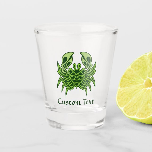 Vaso De Chupito Knot celta de cangrejo verde (Anverso)