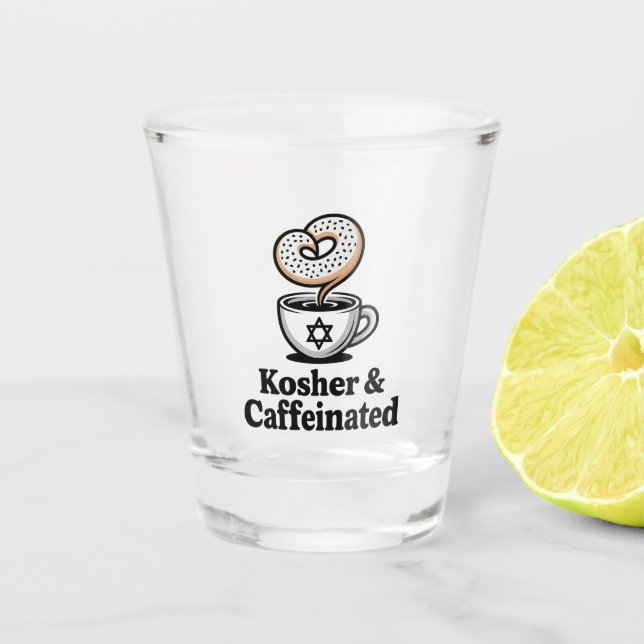 Vaso De Chupito Kosher y Café Judío Cafeado Hanukkah (Anverso)