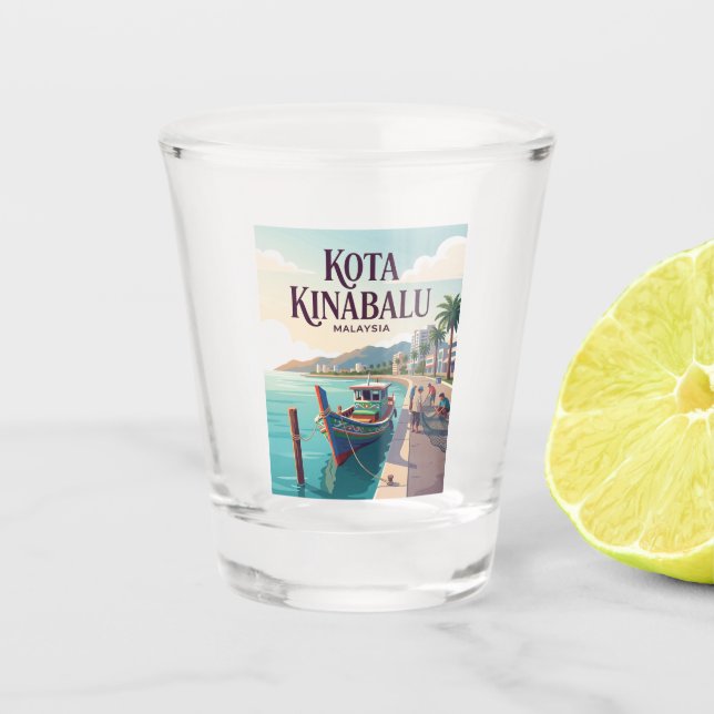 Vaso De Chupito Kota Kinabalu Malasia (Anverso)