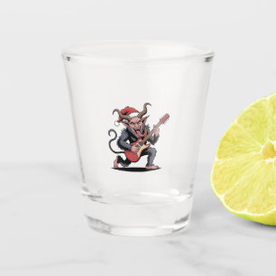 Vaso De Chupito Krampus Malvado Tocando Música Eléctrica de Guitar
