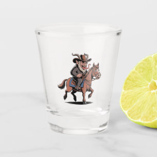 Vaso De Chupito Krampus Navideño Malvado Vaquero Caballo Occidenta