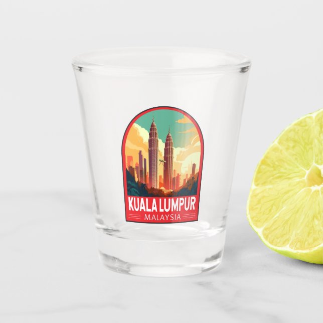 Vaso De Chupito Kuala Lumpur Malasia Viaje de arte (Anverso)