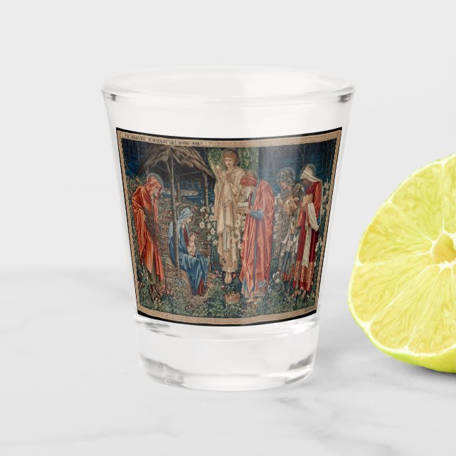 Vaso De Chupito La adoración del Magi (por Edward Burne-Jones) (Anverso)