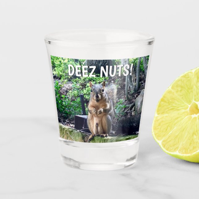 Vaso De Chupito La ardilla divertida Deez Nube Humor Inapropiado (Anverso)
