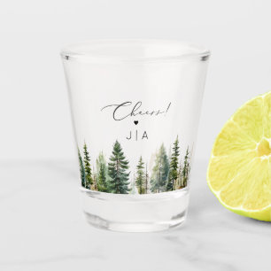 Vaso De Chupito La aventura espera el bosque de pinos boda