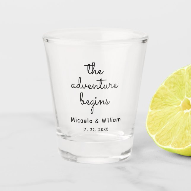 Vaso De Chupito La aventura personalizada comienza (Anverso)
