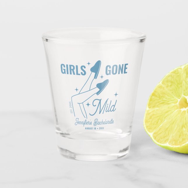 Vaso De Chupito La bachillerato tibia de la mano azul de los chica (Anverso)