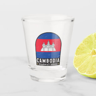 Vaso De Chupito La bandera de Camboya estropeó la cosecha