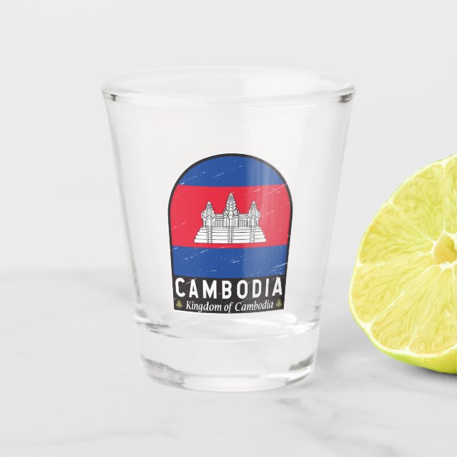Vaso De Chupito La bandera de Camboya estropeó la cosecha (Anverso)