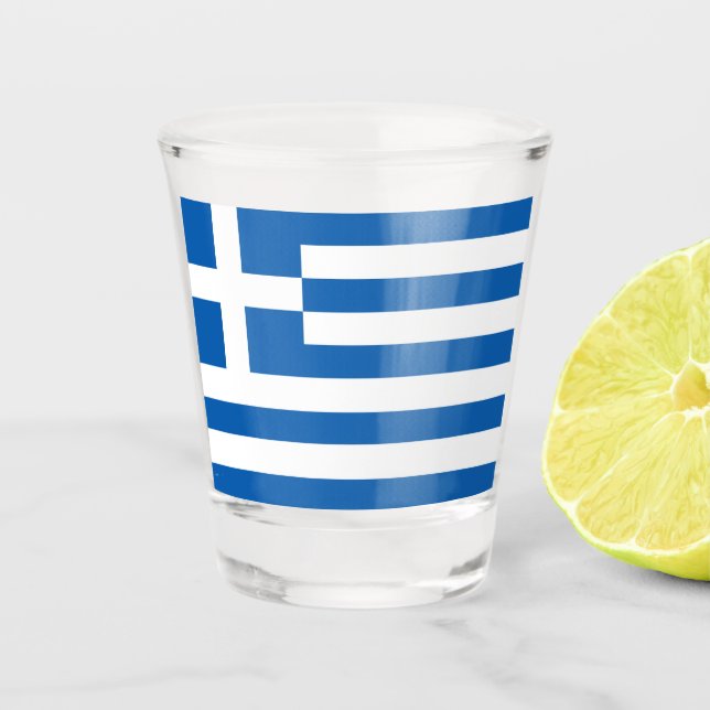 Vaso De Chupito La bandera griega en Grecia es patriótica (Anverso)