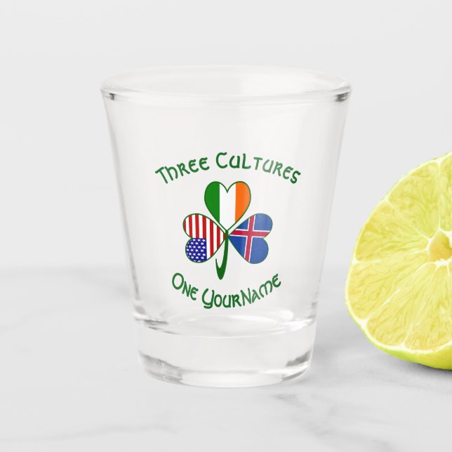 Vaso De Chupito La bandera islandesa, norteamericana, Shamrock, pe (Anverso)