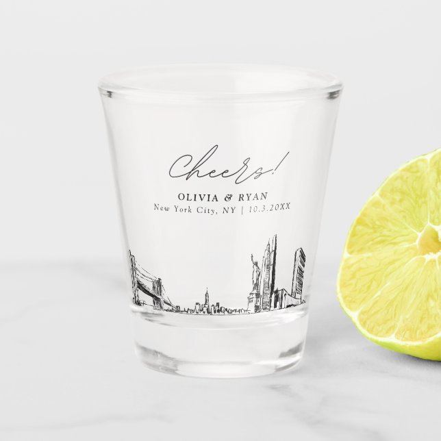 Vaso De Chupito La boda de Nueva York favorece a las celebraciones (Anverso)