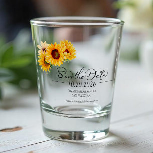 Vaso De Chupito La boda del otoño del girasol salva la fecha