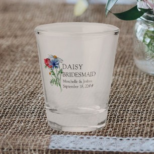 Vaso De Chupito La dama de honor Wildflower Bouquet Floral Boda Sh