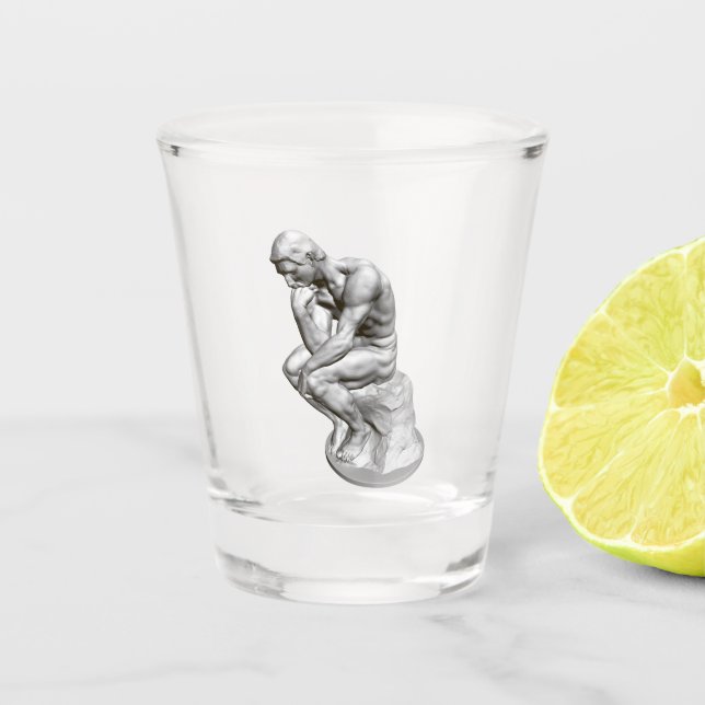 Vaso De Chupito La escultura pensadora de Rodin, la estatua de Par (Anverso)