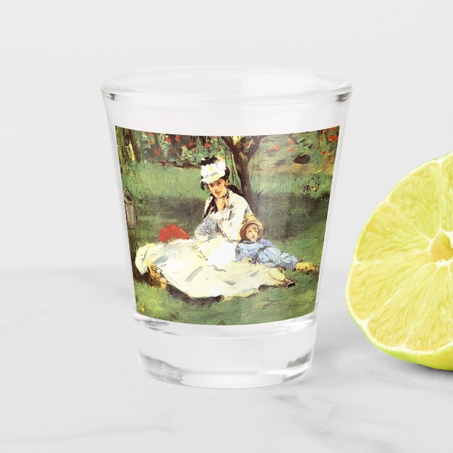 Vaso De Chupito La familia Monet en su jardín Edouard Manet (Anverso)