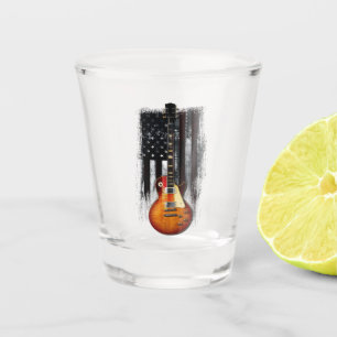 Vaso De Chupito La guitarra de la bandera norteamericana del rock 