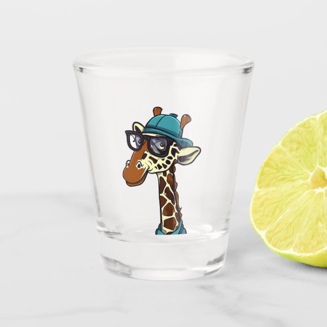Vaso De Chupito La jirafa hipster (Anverso)