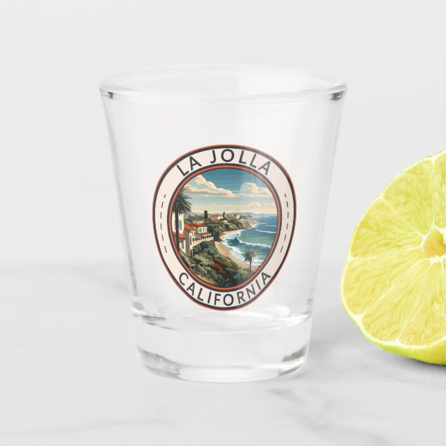 Vaso De Chupito La Jolla California Coastline Travel Art Retro (Anverso)