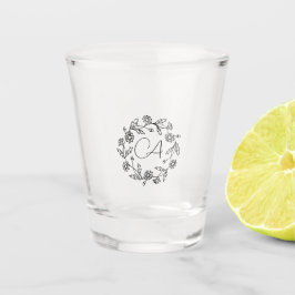 Vaso De Chupito La jubilación clásica flor moderna negro