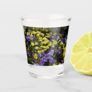Vaso De Chupito La ladera de los Pansies morado y amarillo