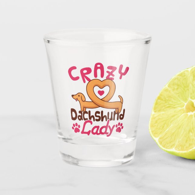 Vaso De Chupito La loca Dachshund Lady Doxie Mom (Anverso)