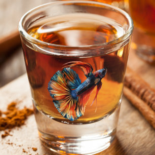 Vaso De Chupito La lucha de los siameses beta con peces triturados